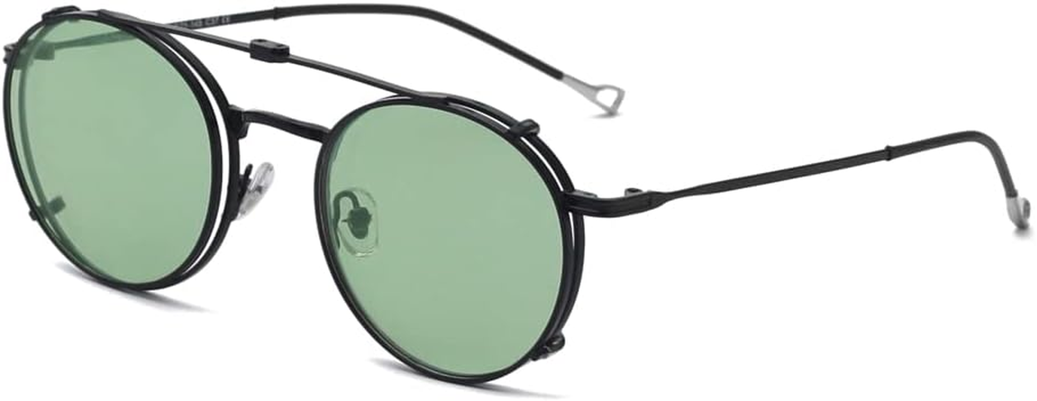 Kachawoo Flip-Up Lenses with Polarised Sunglasses Lens Clip on Sunglasses for Men Women Green Pink Blue Multifunctional Frame