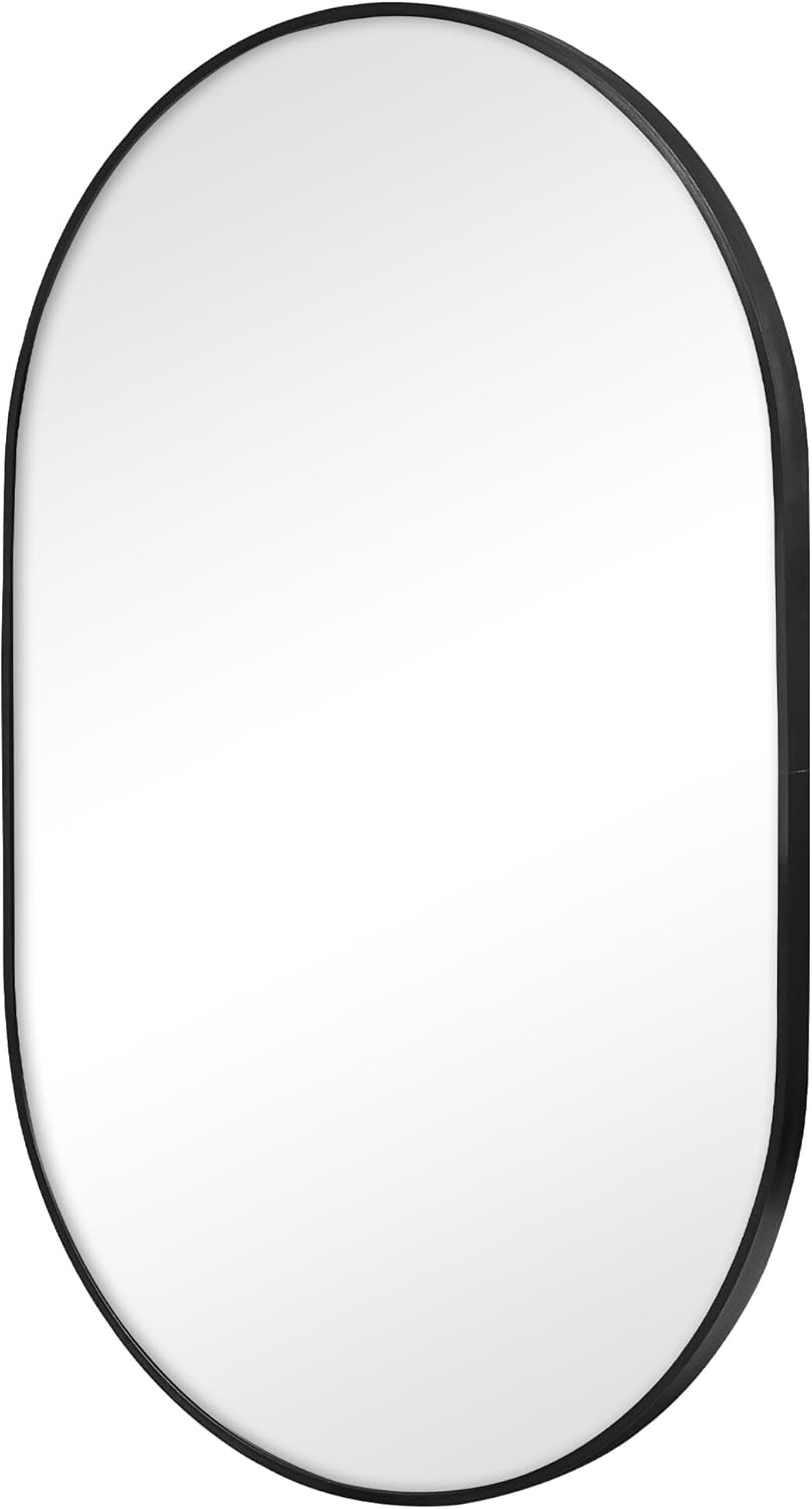 Cooper & Co. Zoe 90Cm Oval Aluminium Mirror Black image number 4