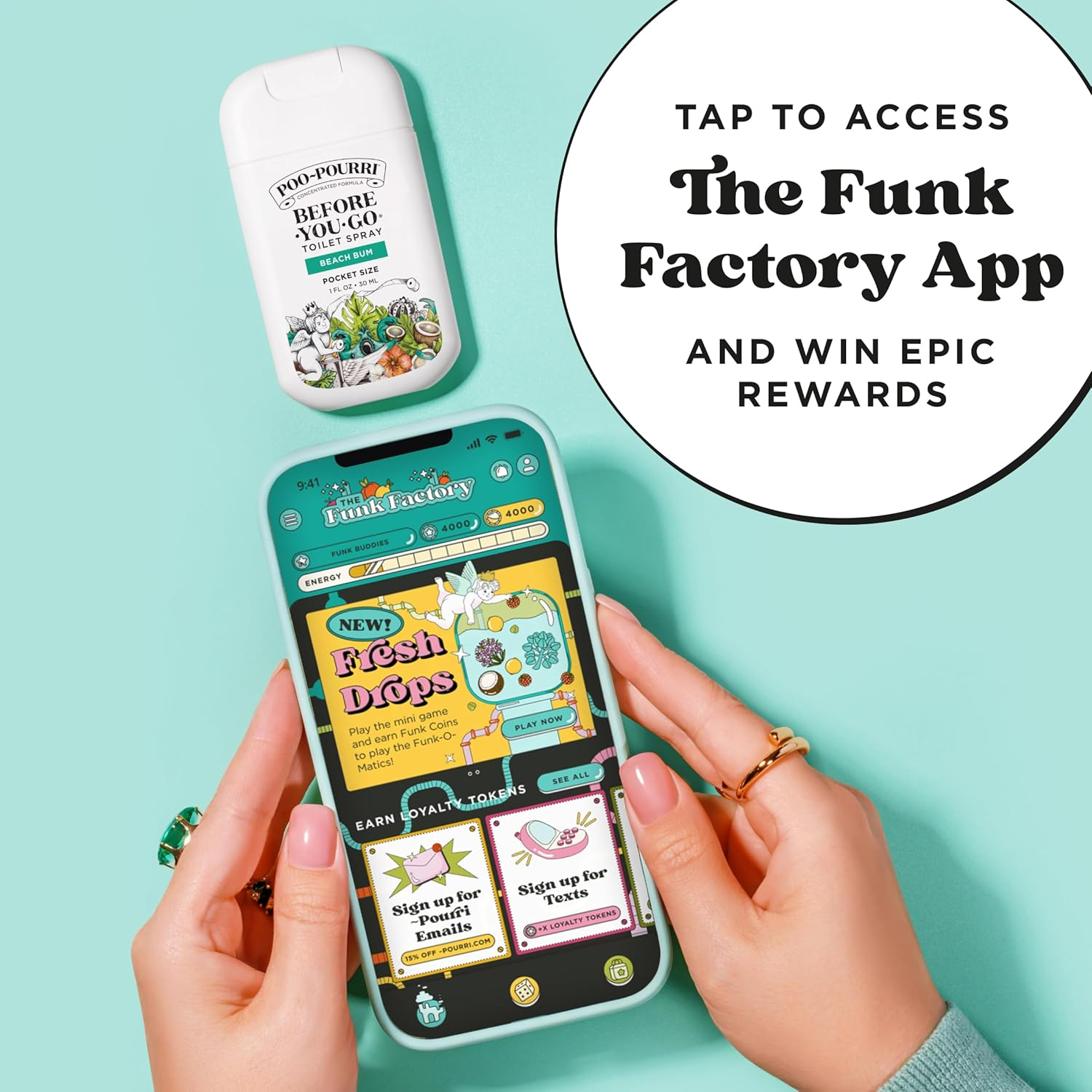 Poo-Pourri Before-You-Go Toilet Spray, Beach Bum, 1 Fl Oz Pocket Travel Size - Coconut, Orchid and Toasted Praline image number 4