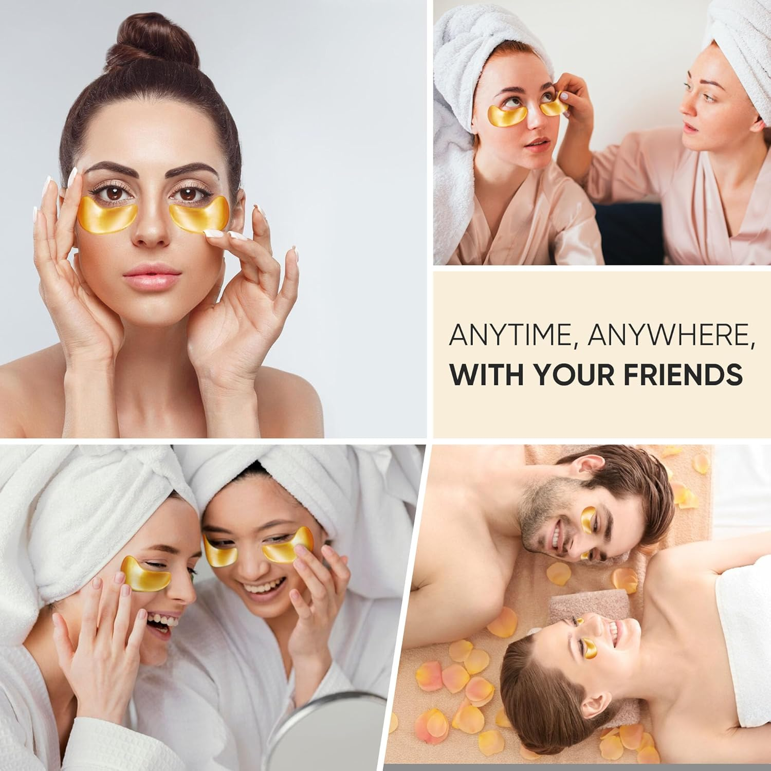 40 Pcs/20 Pairs 24K Gold Eye Mask Collagen under Eye Patch Mask Patches for Dark Circle Puffiness, Refresh, Revitalizing, Travel, Wrinkles, Collagen Eye Patches image number 4