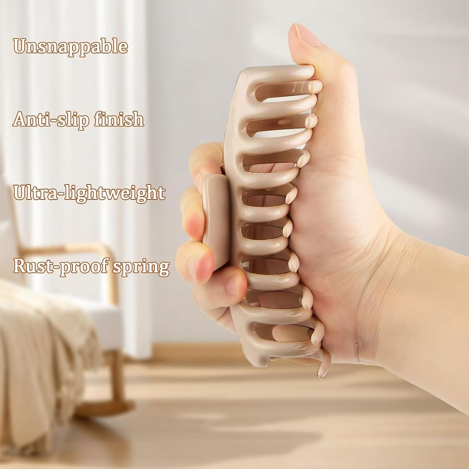 Muorruo 6 Piece Medium Silicone Cloud-Shape Hair Claws, Soft and Flexible Rectangular Hair Claws, Break-Resistant with Non-Slip Strong Grip, Hair Clips for Fine and Curly Hair image number 6