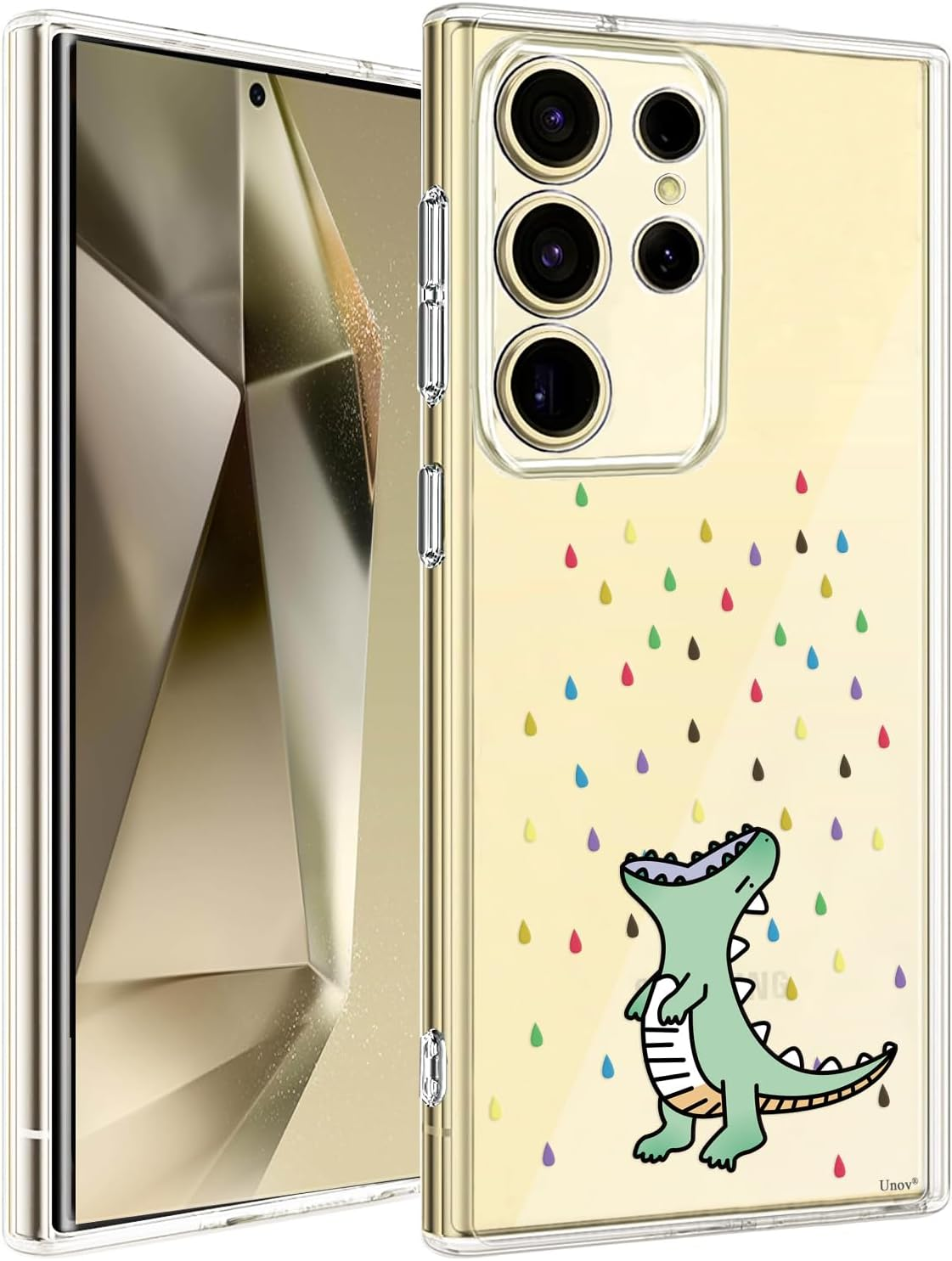 Unov Compatible with Galaxy S25 Ultra Case Clear with Design Soft TPU Shock Absorption Slim Embossed Pattern Protective Back Cover 6.7 Inch (Citrus Flavors)