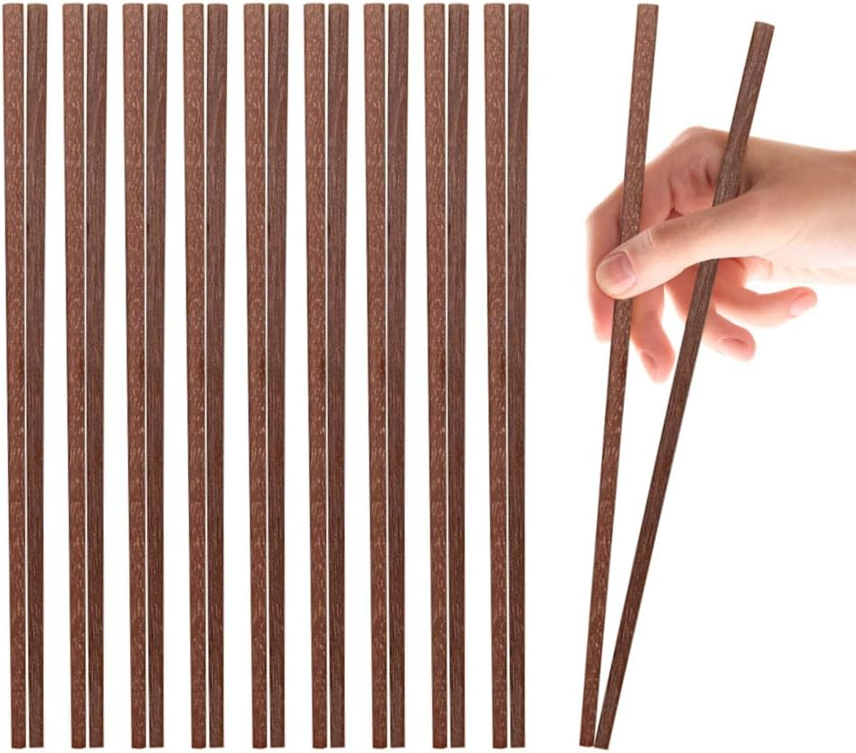 ZHANG XIAO QUAN since 1628 10 Pairs 25Cm Ironwood Chopsticks &ndash; Professional Grade Chinese Reusable Wooden Dining Sticks | Non-Slip, Dishwasher Safe & Stable Grip