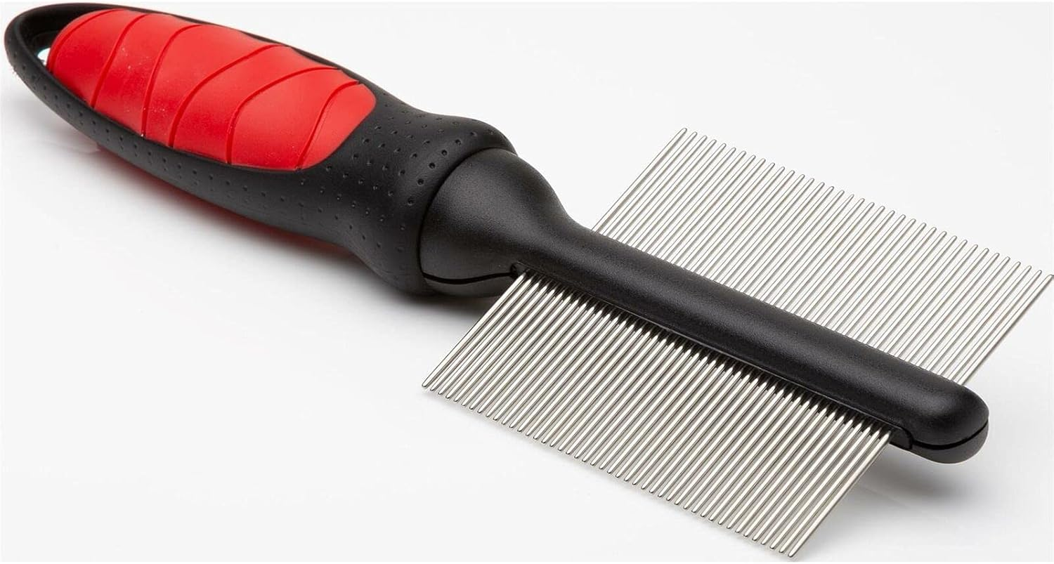 Mikki Dog, Cat Dual Comb -Double Sided Shedding Brush Removes Knots, Tangles -For Fine and Medium Coat image number 3