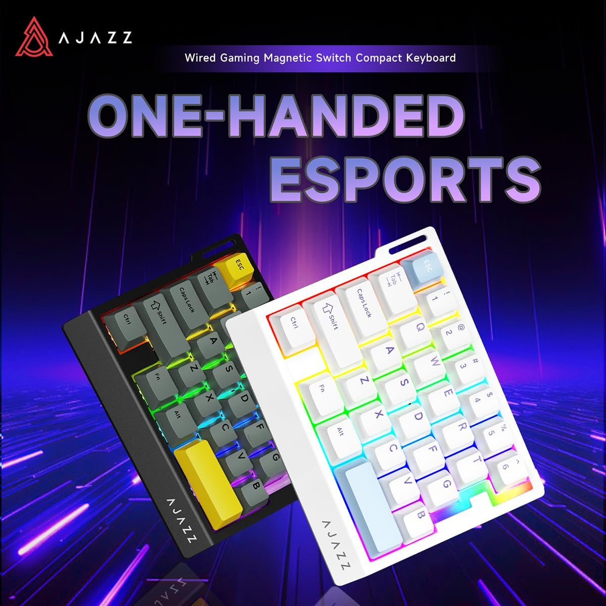 A.JAZZ AK029 Wired One-Handed RGB Gaming Keyboard,29-Key Layout with Magnetic Switch 8Khz Polling Rate,Hotswap Custom Mechanical Keyboard Adjustable Actuation,Esports-Grade Gasket Keypad for Gamer image number 6