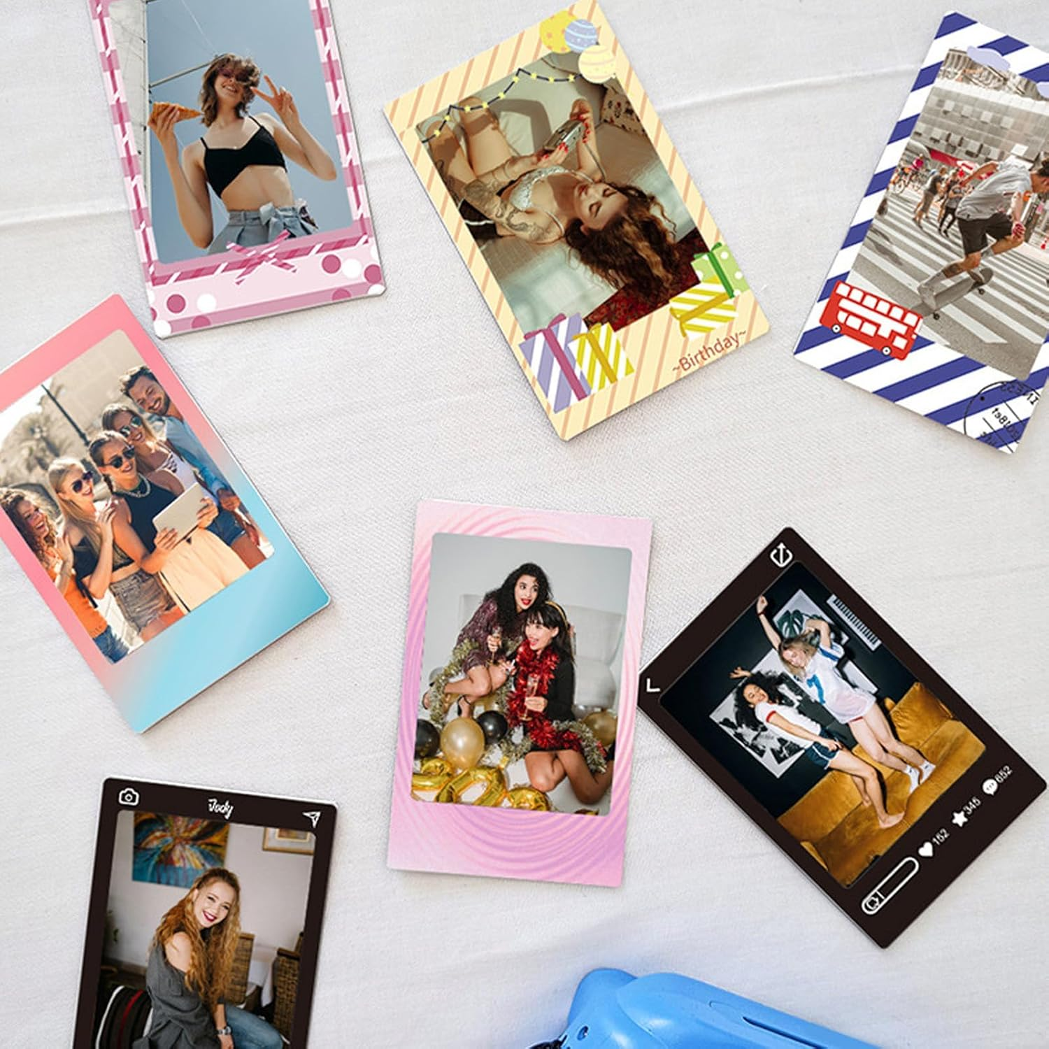 10PCS Colorful Instant Film Border Stickers for Instax Mini - Decorative Photo Frame Stickers for Mini 8/9/11/12/26/70/90, DIY Scrapbook, Diary & Photo Album (Style 1) image number 3