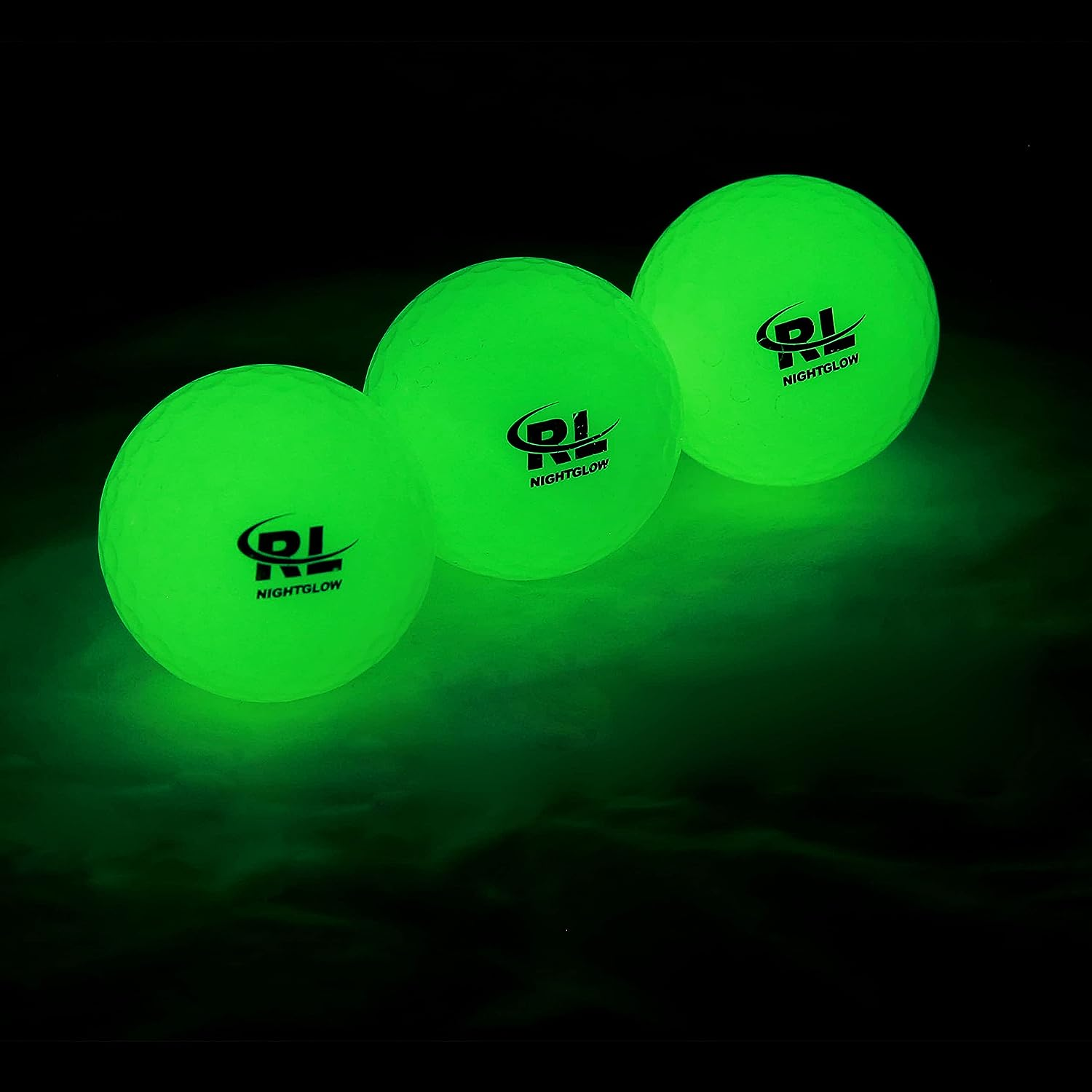 R&L Night Golf Balls Glow in the Dark - Best Hitting Tournament Fluorescent Golf Ball- Long Lasting Bright Luminous Balls Rechargeable with Any Flashlight - NO LED Inside
