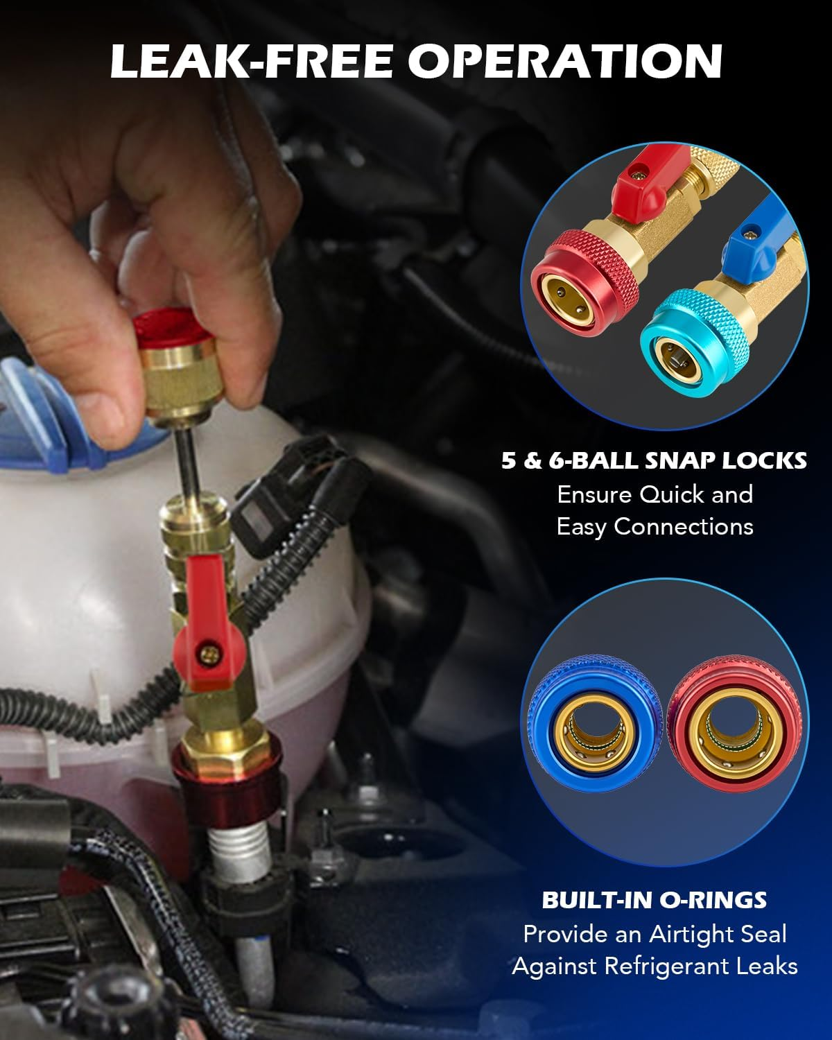 Orion Motor Tech Automotive AC R134A R1234YF Valve Core Remover and Installer Tool Set image number 4