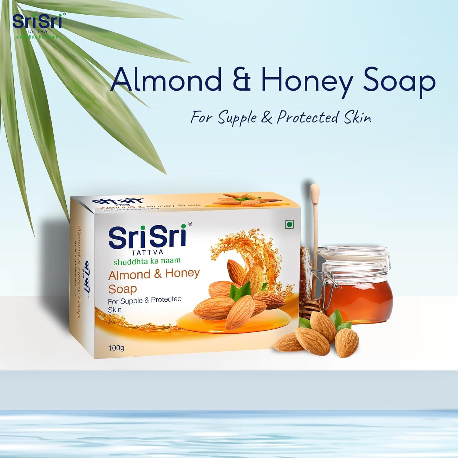 Sri Sri Tattva Almond & Honey Soap, Malai Cream Soap, Sandal Soap,Orange & Tulasi Soap
