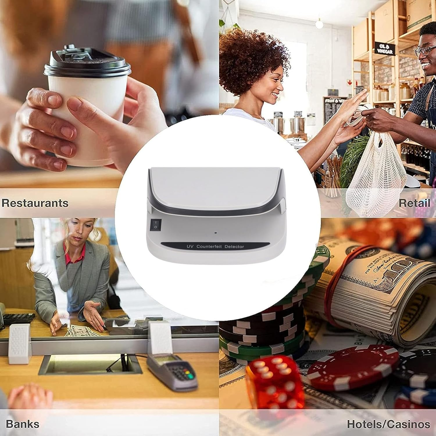 UV Counterfeit Bill Detector,Uv Counterfeit Bill Money Detector, Automatic on off Currency Detector for Check Passport Credit Card, 365Nm Ultraviolet Light image number 6