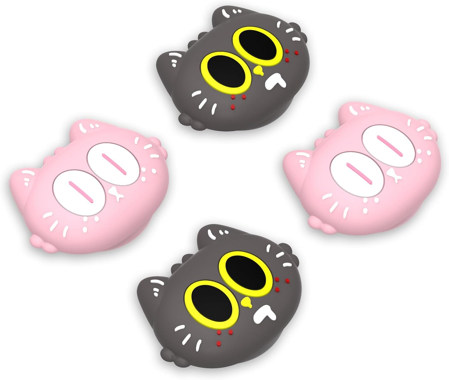 Playvital Joystick Caps for Nintendo Switch, Thumbstick Caps for Switch Lite, Analog Cover for OLED Joycon Thumb Grips - Moonlight Cat