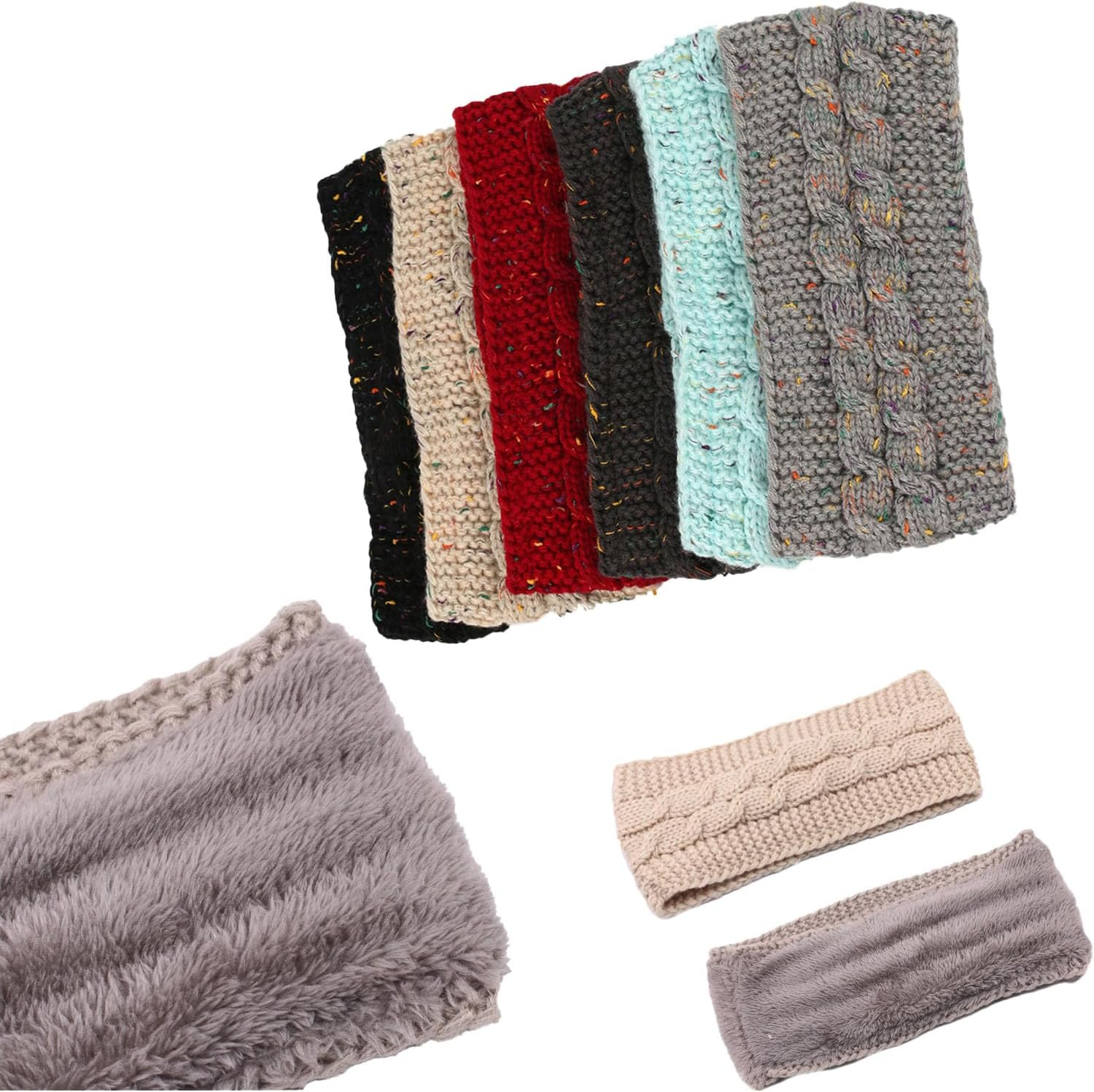 Yimucoltd Ear Warmers Winter Headband Lightweight Material Winter for Women Cold Weather Warm Ear Muffs Wool Knit Thick Fleece Lined with Superior Texture for Outdoor Activities Sports Fitness