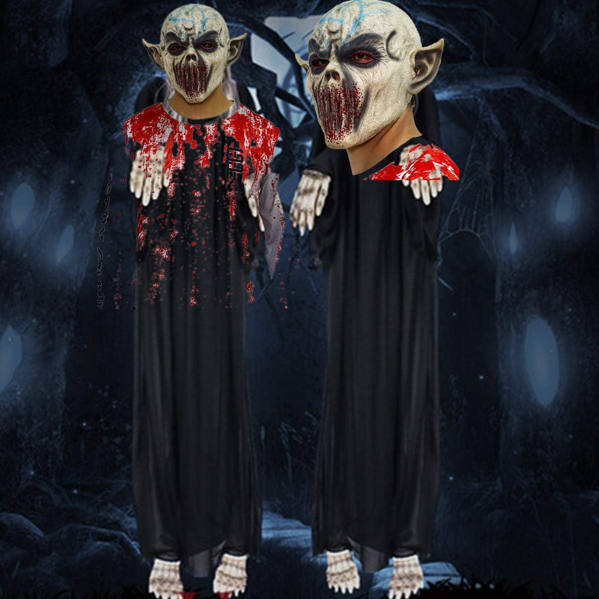 The Puppet Mask,Saw Cosplay Jigsaw Dress up Mask Costume,Halloween Latex Scary Mask with Hair image number 6