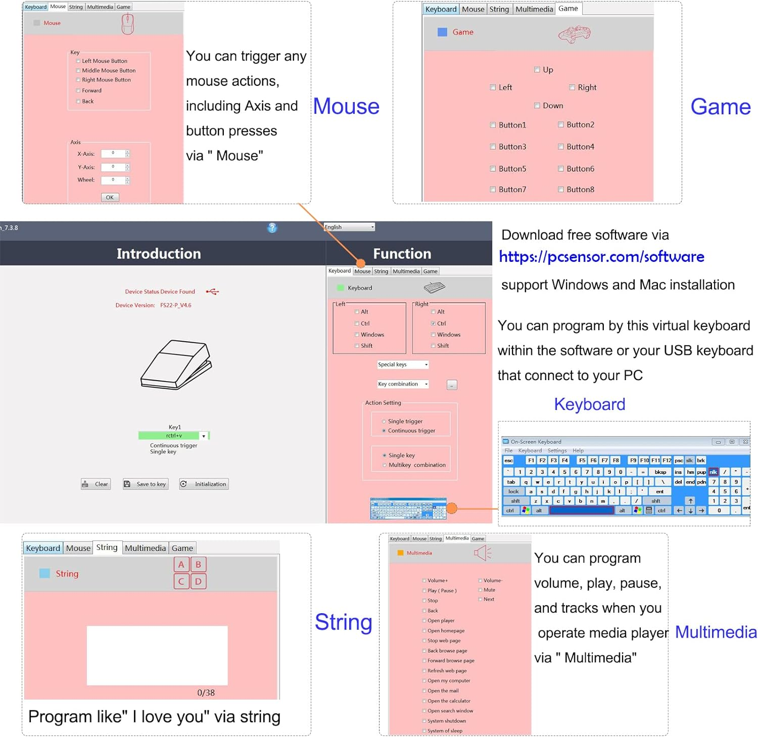 Ikkegol Upgraded 2023 Digital Optical USB Foot Pedal, USB Single Foot Switch Game Control, One Key Programmable Footswitch Mouse Keyboard for Video Game Push to Talk, Transcription HID (Single Pedal) image number 2