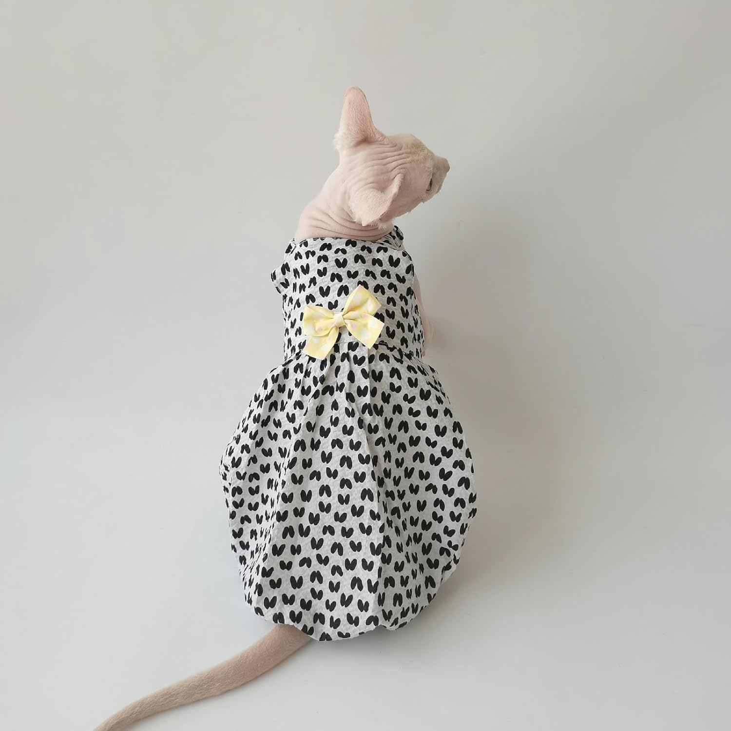 IUOUTG Girl Hairless Cats Clothes Summer Soft Sphynx Cat Shirt Cute Kittens Princess Dress with Bow Tie Cat Pullover Vest for Cats & Small Dogs Apparel image number 5