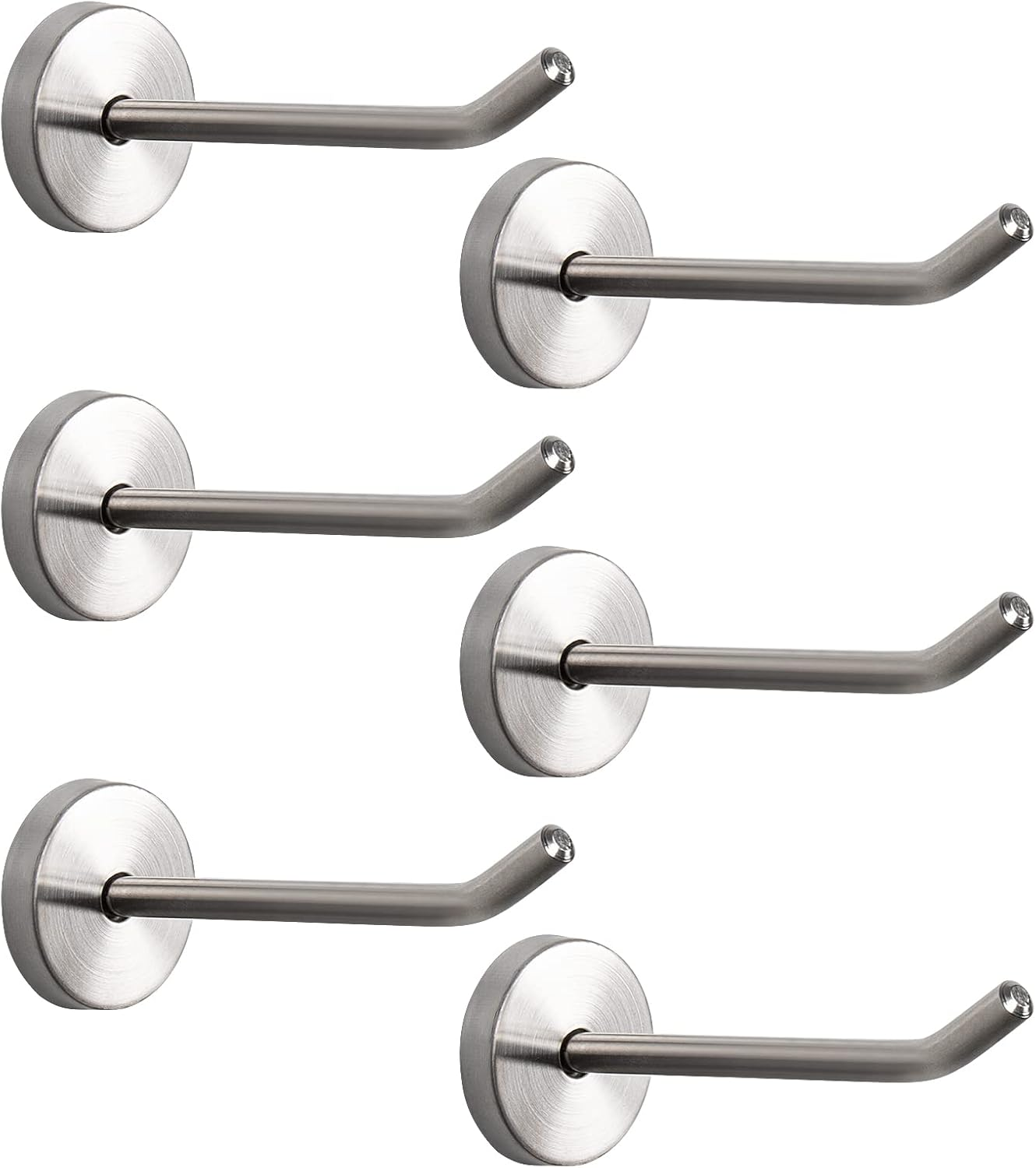 Nearmoon Coat Hooks, Wall Mount Hooks for Hanging Hat Hurse Robe, 304 Stainless Steel Heavy Duty Towel Hangers for Bathroom Livingroom Hotel Kitchen Garage, 6 Pack (4 Inch, Brushed Nickel) image number 5