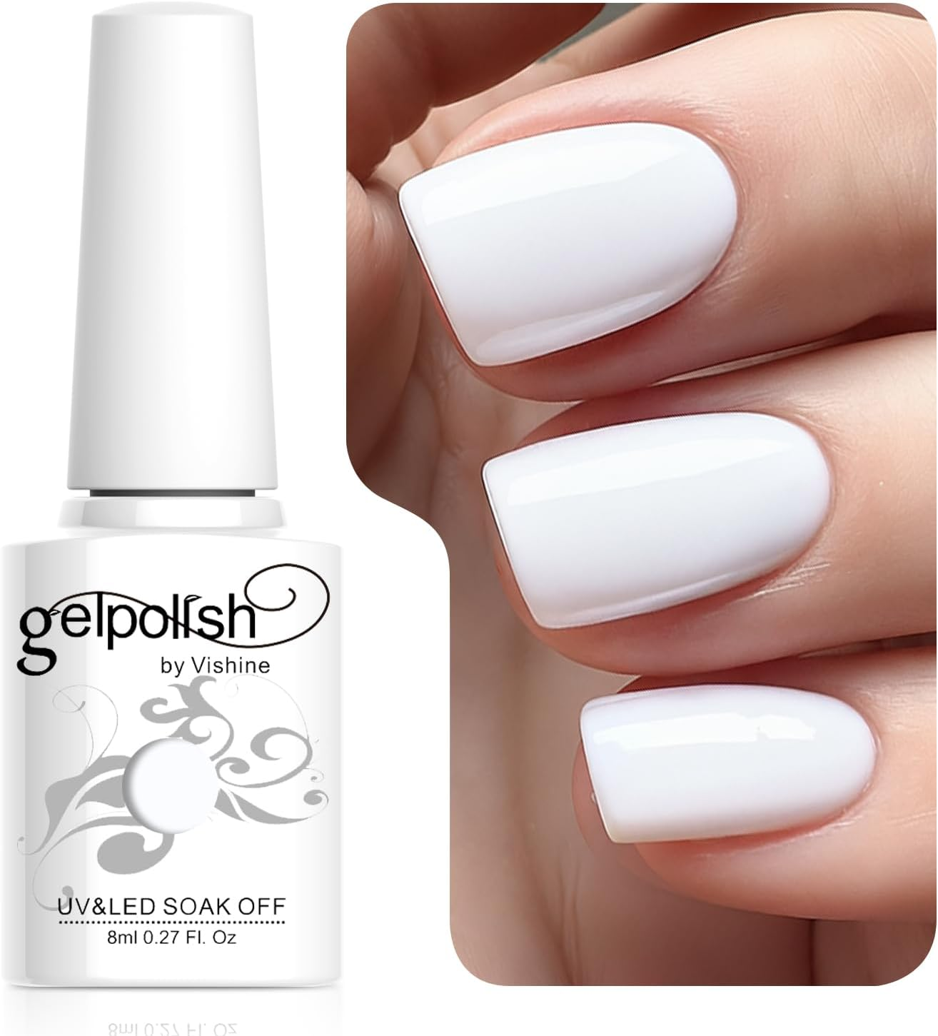 Vishine French Rose Gel Nail Polish - 16Ml Nude Pink Gel Polish Translucent Nail Soak off LED Nail Lamp Jelly Gel Polish Nail Art Gel 0.54Oz M086