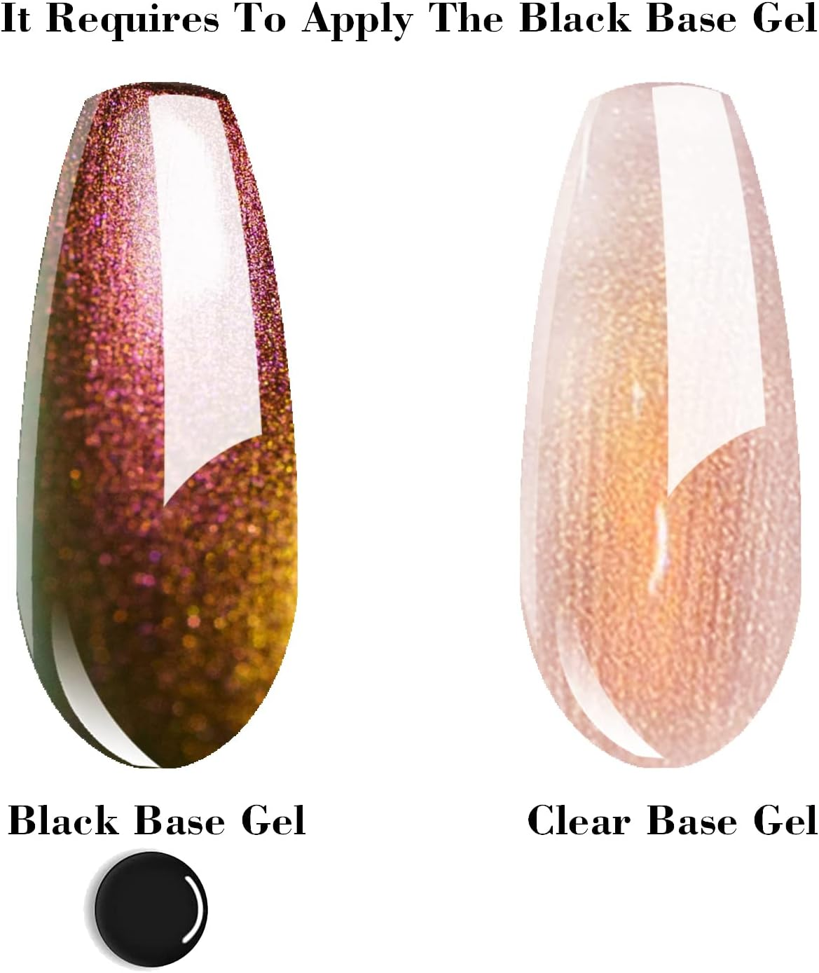 Vishine Chameleon Gel Nail Polish, Bronze Brown Holographic Glitter Polish Sparkle Shimmer Nail Art Polish Gel Polish Multicolored Nail Art DIY 16Ml #M202 image number 4
