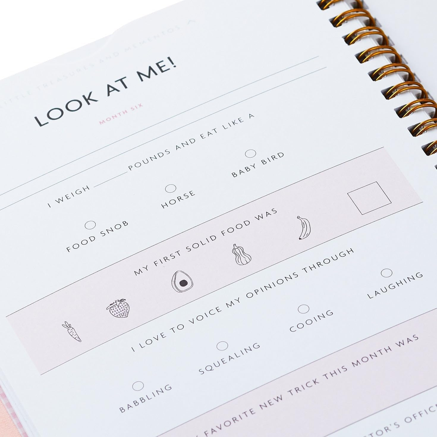 Hallmark &lsquo;My First Year&rsquo; Baby Book Album/Baby Photo Album - My First Year Baby Memory Album - Soft Pink Fabric Cover with Gold Foil Design image number 3