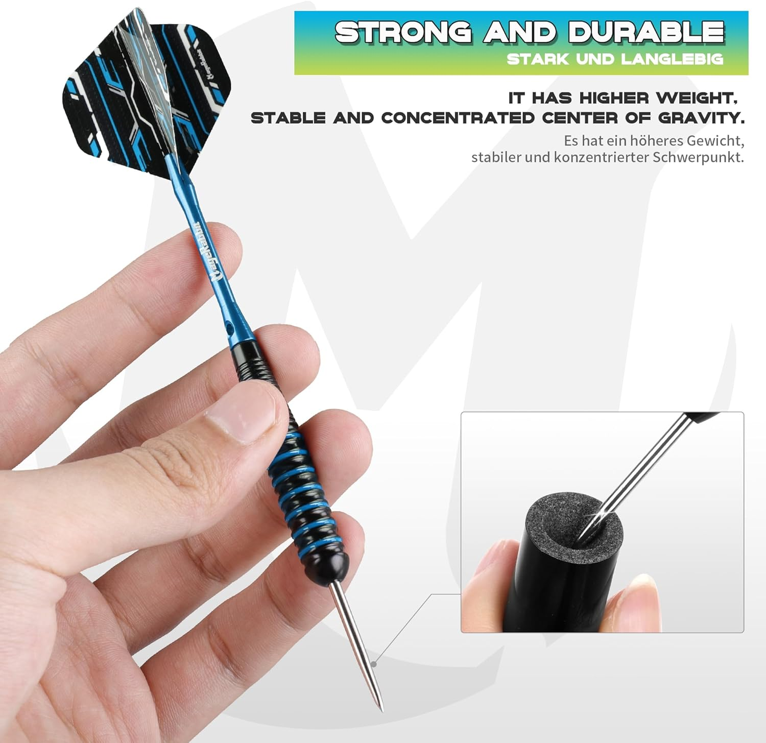 Magerabbit Darts Steel Tip Set- Metal Tip Darts 20G 6 Pcs Metal Darts for Dartboard,16Pcs Dart Flights and 8Pcs Dart Shaft and Darts Tools image number 5