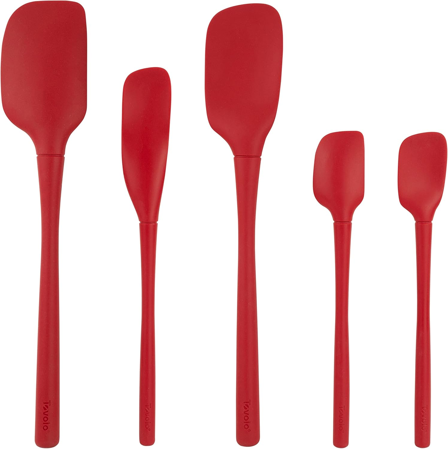 Tovolo Flex-Core&reg; All Silicone Spatula Set of 5 for Meal Prep, Cooking, Baking, and More - Pesto