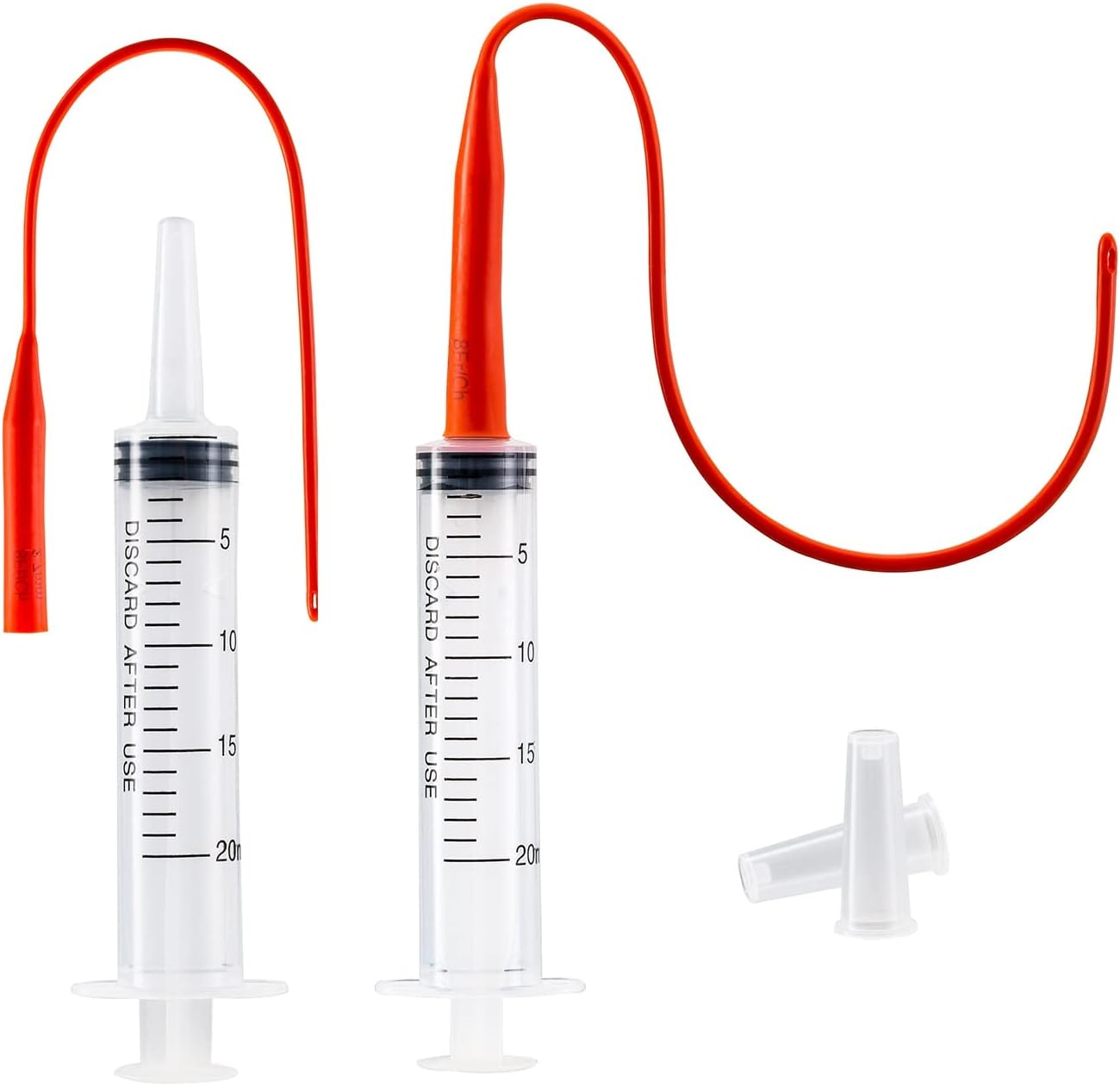 REDDOUDOU Newborn Puppy Kitten Small Animal Sterile Mucus Extractor Suction Catheter, Animal Kid Puppy Kitten Tube Feeding Kit 8 FR Red Feeding Tubes with 20Ml Syringes and Bulb Aspirator image number 5