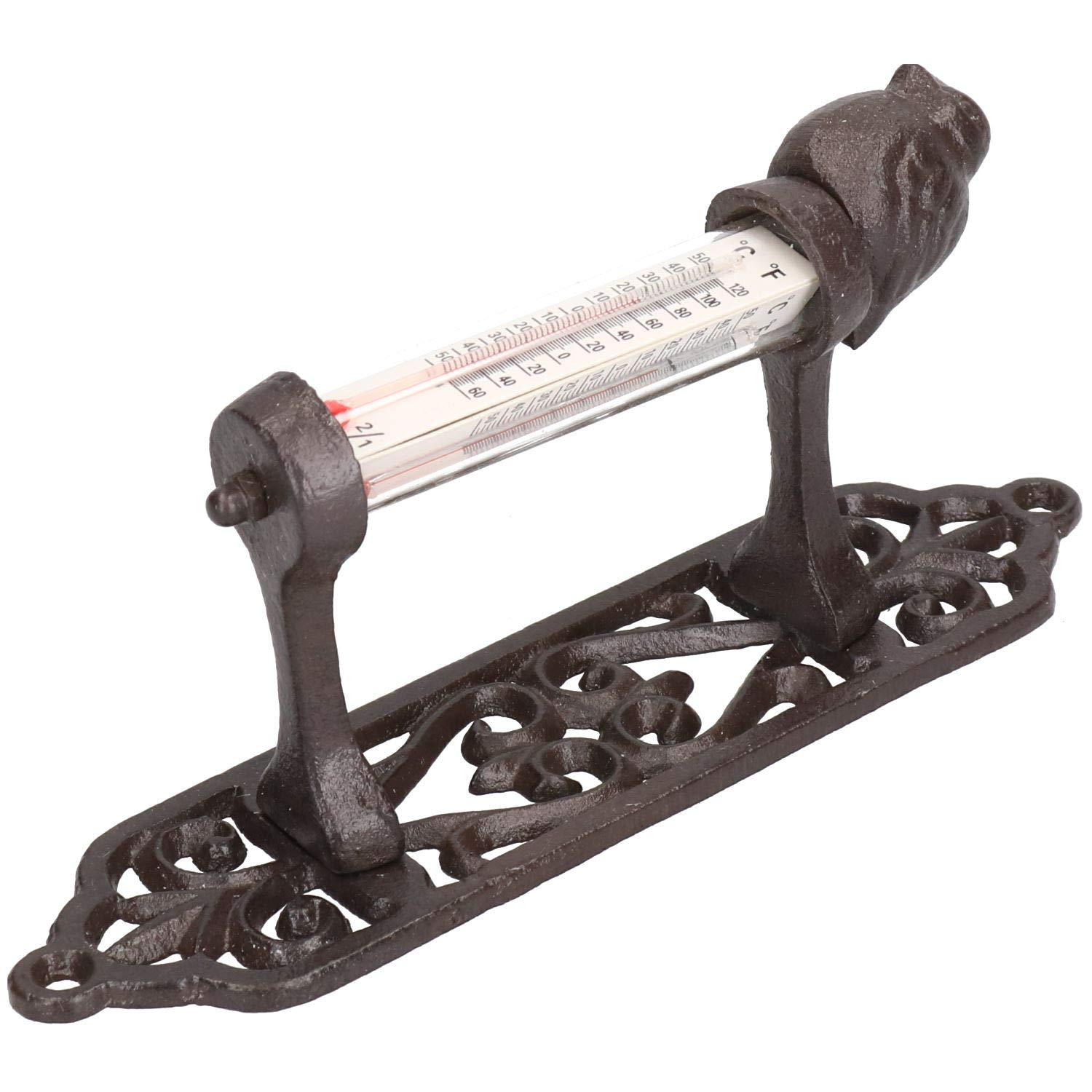 Wall Rustic Thermometer Garden Wall Celsius Cast Iron Garden Shed House Post image number 2