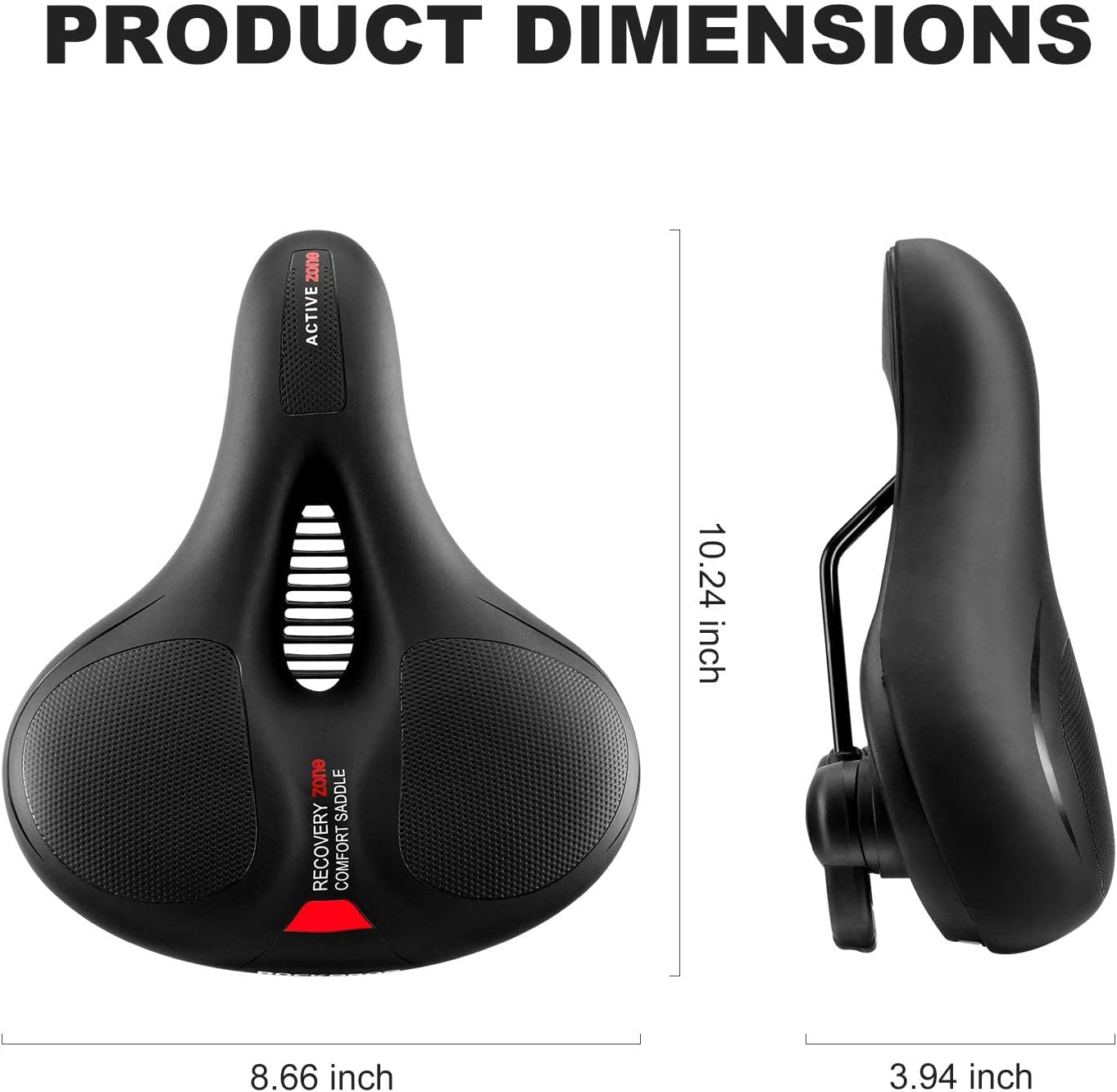 ROCKBROS Comfortable Bike Seat Bicycle Saddle for Men Women Waterproof Wide Soft Bike Cushion Dual Shock Absorbing Bike Accessories Fit for Mountain Road Bike with Reflective Strip Reflective Strip image number 4