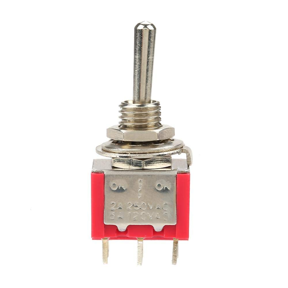 10Pcs Momentary Toggle Switch On-Off-On 3 Position Momentary Toggle Switch DPDT 6-Pin 6Mm 2A/250VAC 5A/120VAC image number 6