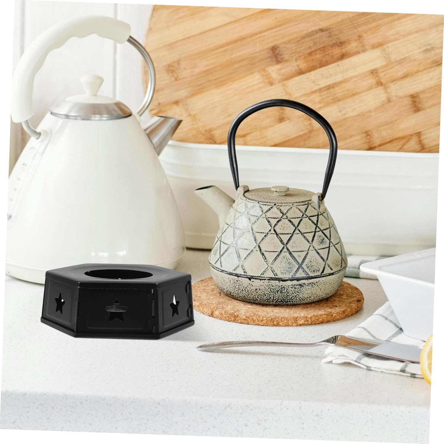 Gatuida Stainless Steel Teapot Warmer Base Portable Removable Tea Kettle Heater Multi-Functional Household Tea Warmer image number 4