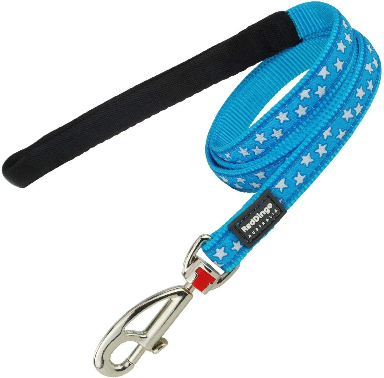 Red Dingo Designer Dog Lead, Turquoise Stars on Lime Green (15Mm X 1.2M) S image number 6