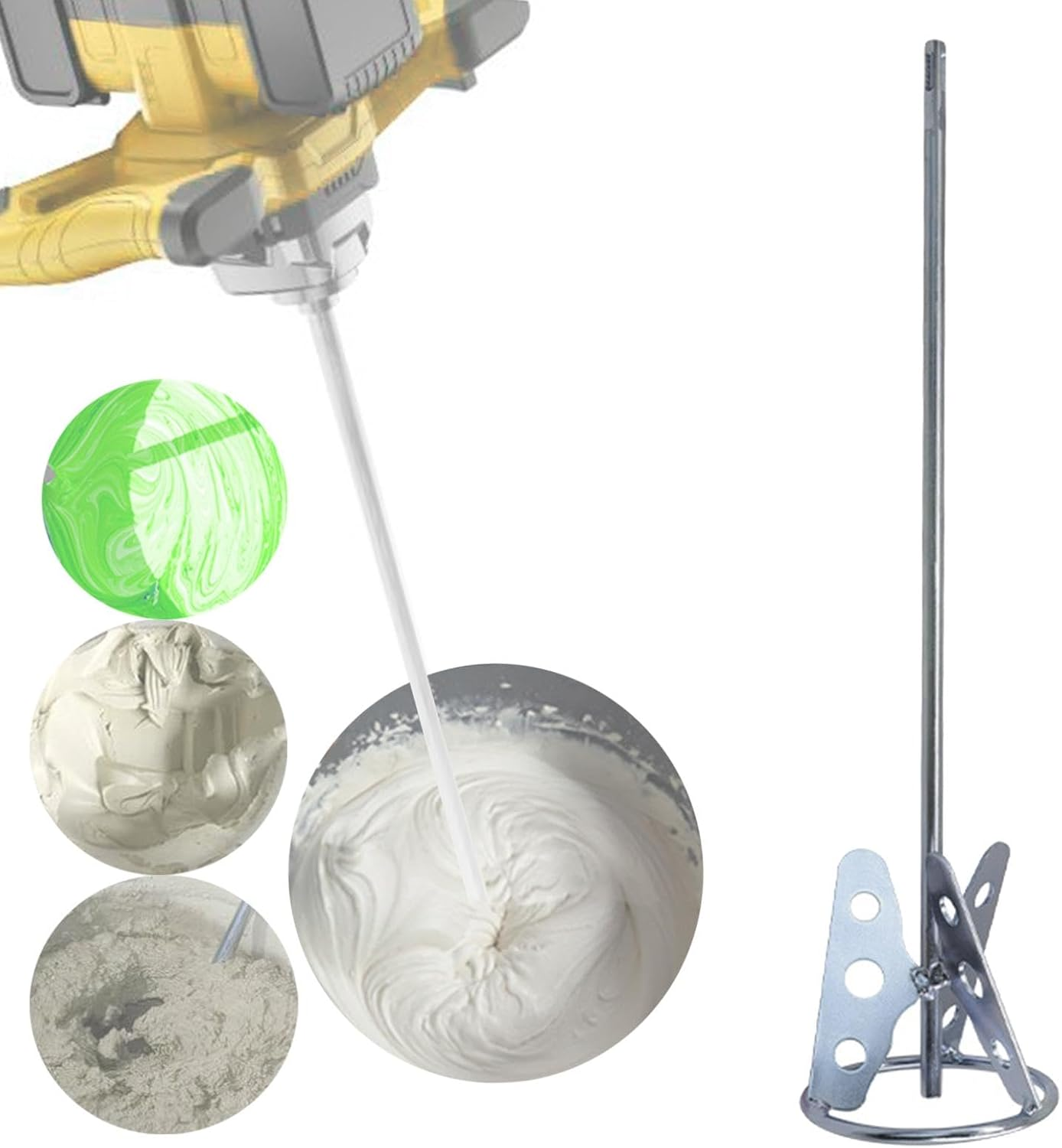 Eigell Cement Mixing Rod Paint Mixer Square Handle Hand Drill Mixing Rod Electric Hammer Stirring Head for Garage, Type C image number 3