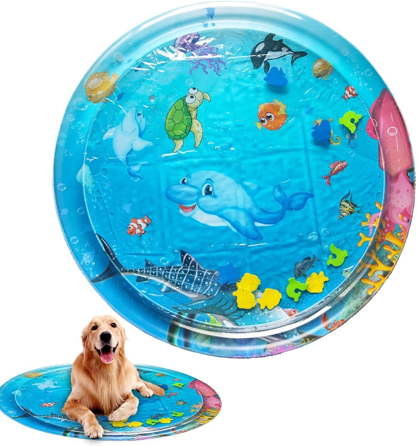 Cat Sensory Water Playmat - Multipurpose Cartoon Water Mat,Dogs Cats Portable Mat, Cute Interactive Toys for Puppies, Kittens image number 6