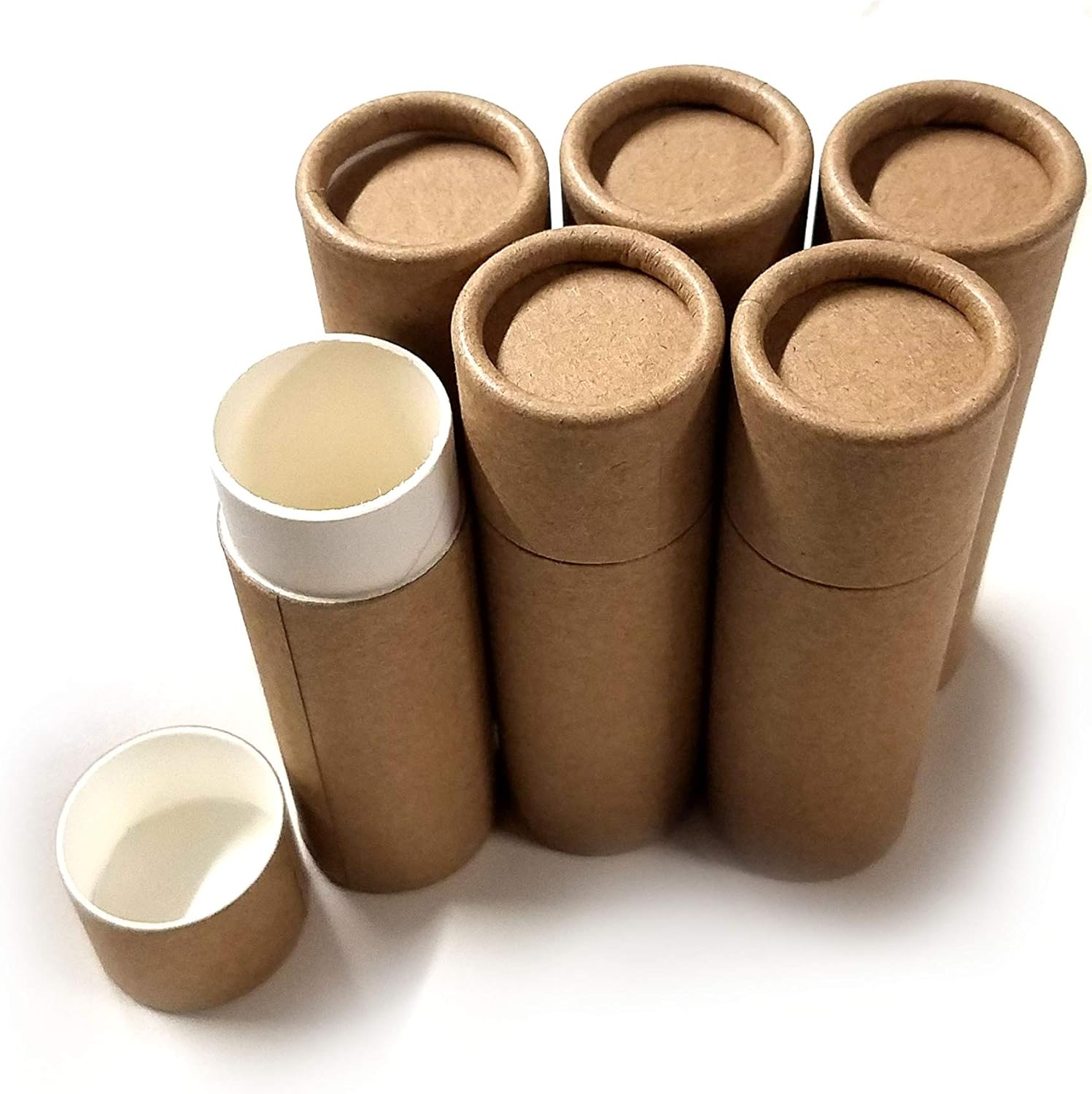 Empty Cardboard Deodorant Containers - Push-Up Style, Top-Fill, Reusable and Biodegradable 1.0 Oz (15-Pack) Brown image number 3