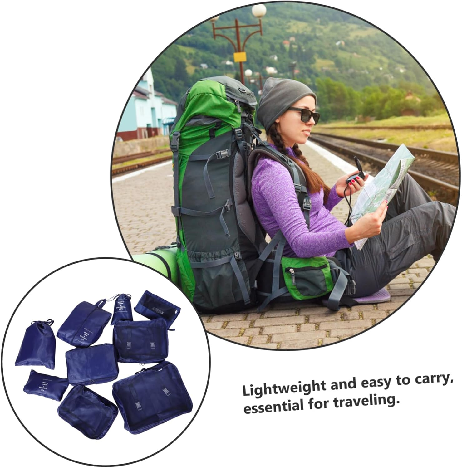 GAROZATION Luggage Packing Cubes Garment Bag Organizer Travel Storage Bag for Suitcases