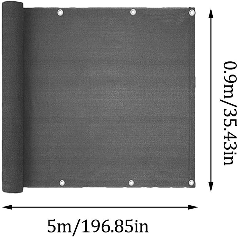 Balcony Privacy Screen, 35.4X196.8Ft Balcony Windscreen Weather-Resistant Shield Windscreen Cover, Mesh Sun Shade UV Protection for Balcony Porch Deck Terrace Patio Backyard Railing (Black) image number 6