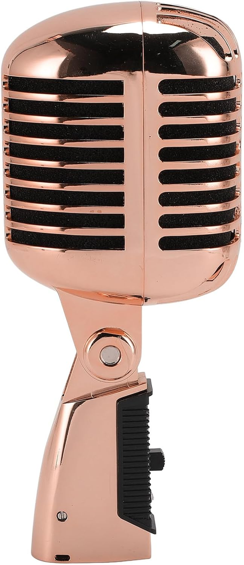 Vintage Dynamic Microphone, Microphone for Singing, Self Tensioning Swivel Rack, Classic Retro Dynamic Vocal Mic for Stage Performances, Recording Studios,Etc (Rose Gold) image number 2
