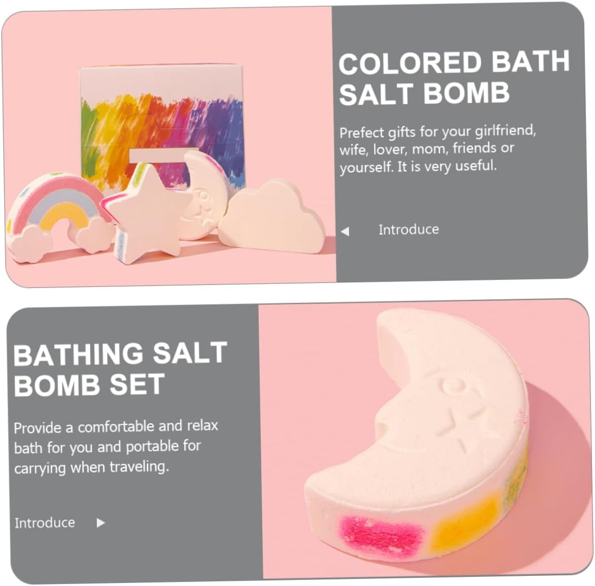 4Pcs Rainbow Bath Salt Bombs Foaming Bath Experience Soothing Sea Salt Relaxation for Shower and Tub for Self-Care and Relaxation image number 4