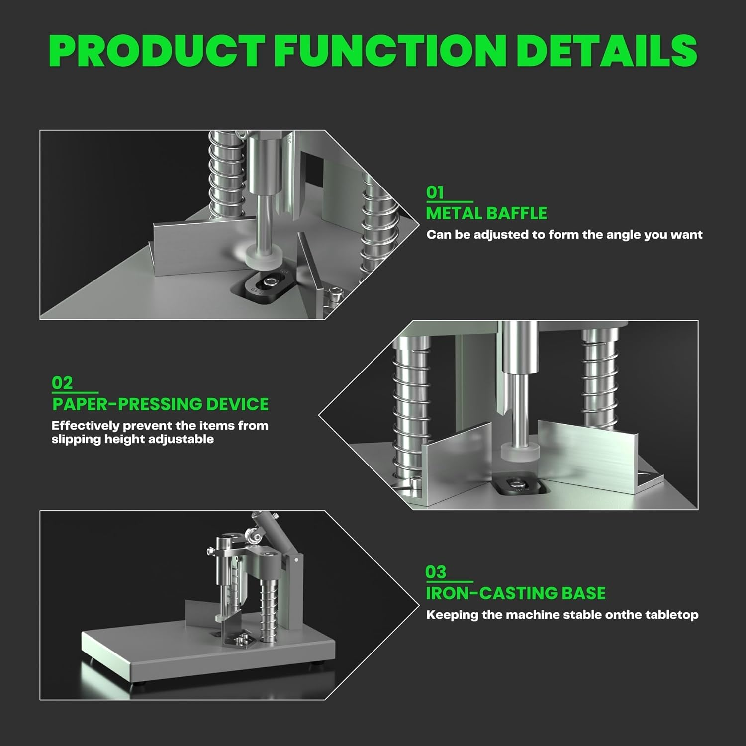 Heavy Duty Corner Cutter, R6Mm/R10Mm Manual Corner Rounder, Adjustable Thickness 30Mm Commercial Corner Punch Machine with Paper Press for PVC ABS Aluminum Sheet Cardstock image number 4