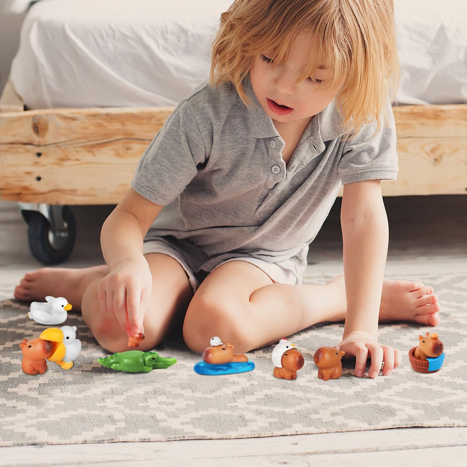 10 Pack Mini Capybara Figures Cake Toppers,Miniature Cute Capybara Fairy Fairy Garden Decoration for Kids Birthday Baby Shower Party Cake Dollhouse Desktop image number 5