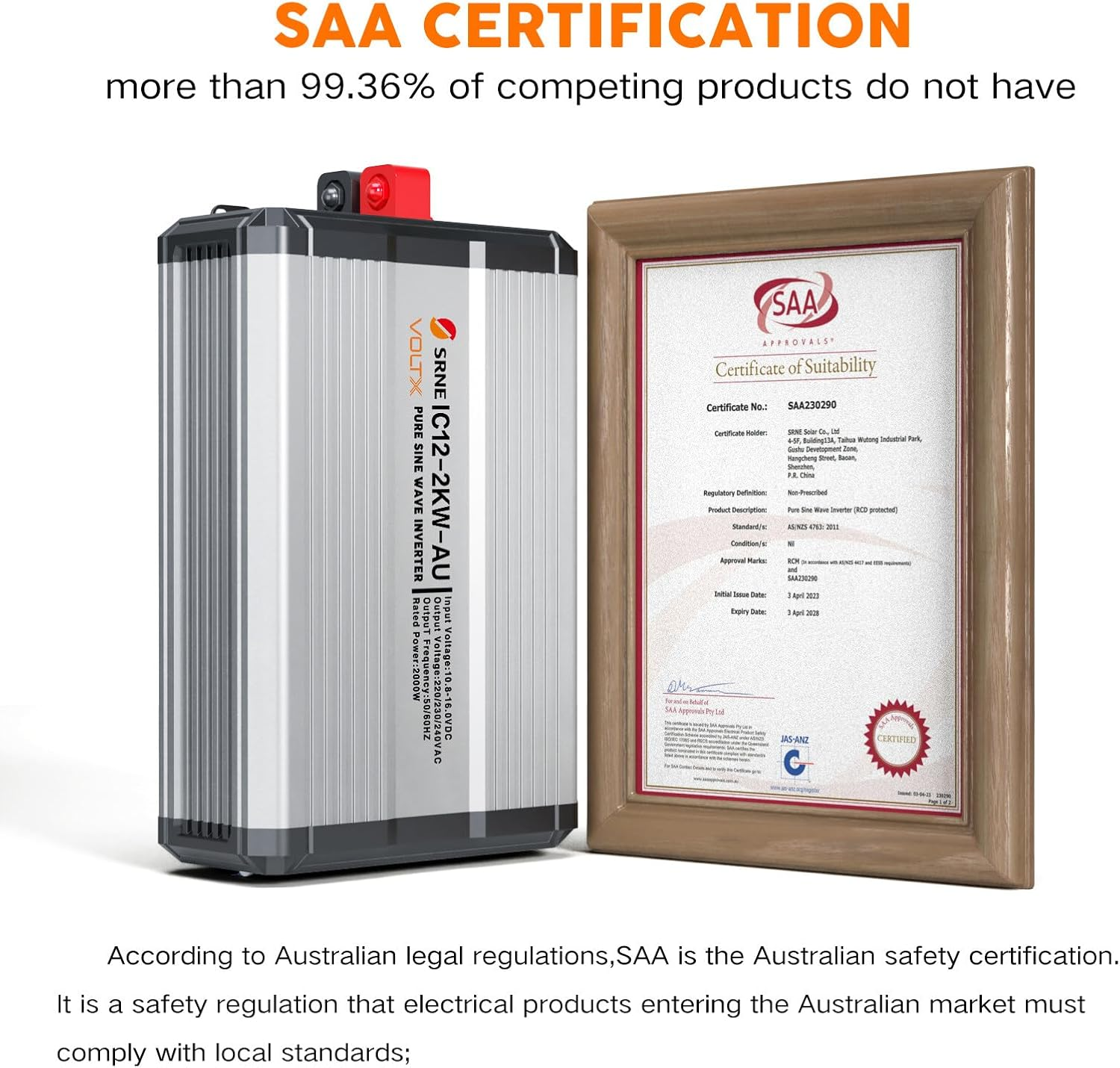 Voltx 12V 2KW Pure Sine Wave Inverter + LCD Display image number 1