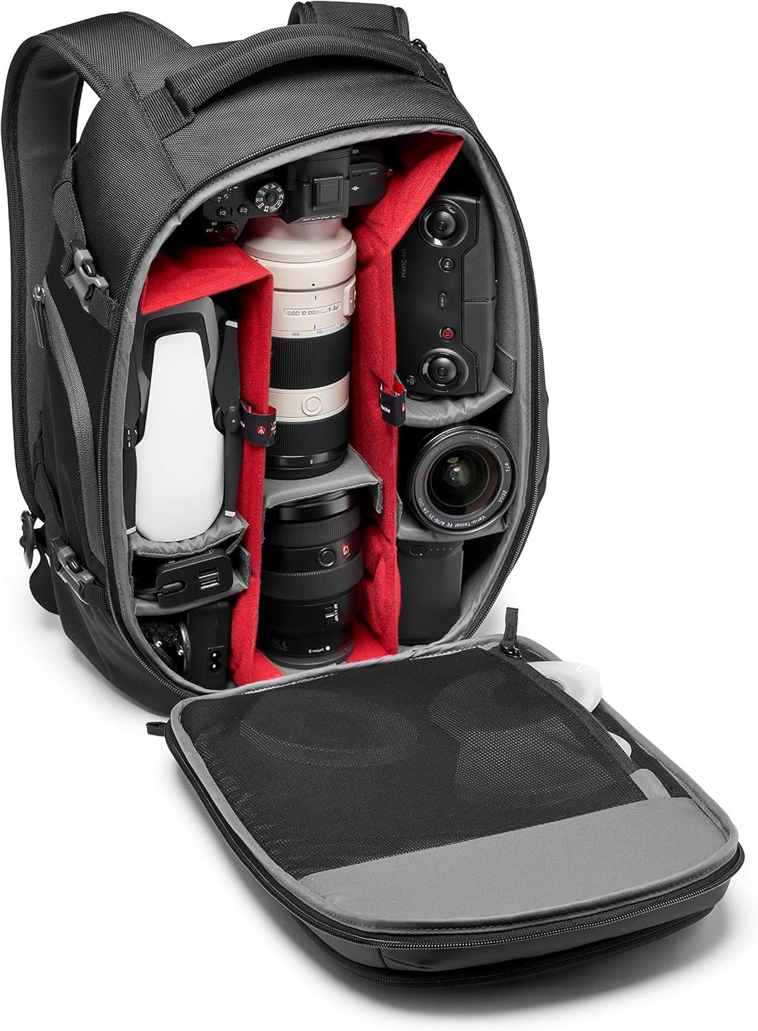 Manfrotto MB MA2-BP-GM Advanced&sup2; Gear M Camera and Laptop Backpack, for DSLR and Mirrorless with Standard Lenses, Full Front Compartment, Convertible Padded Divider System, Tripod Strap, Coated Fabric image number 1