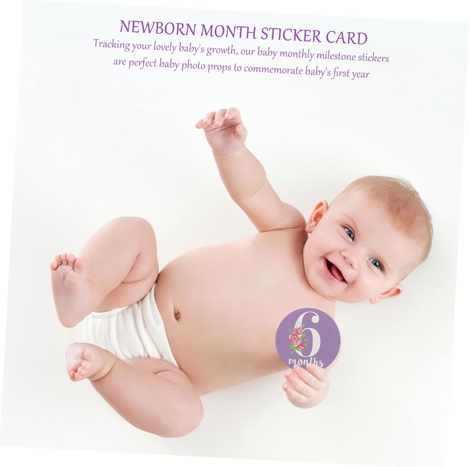 12Pcs Adorable Newborn Milestone Stickers Set Monthly Boy Girl Sticker Belly Decor Photo Prop for Shower image number 4