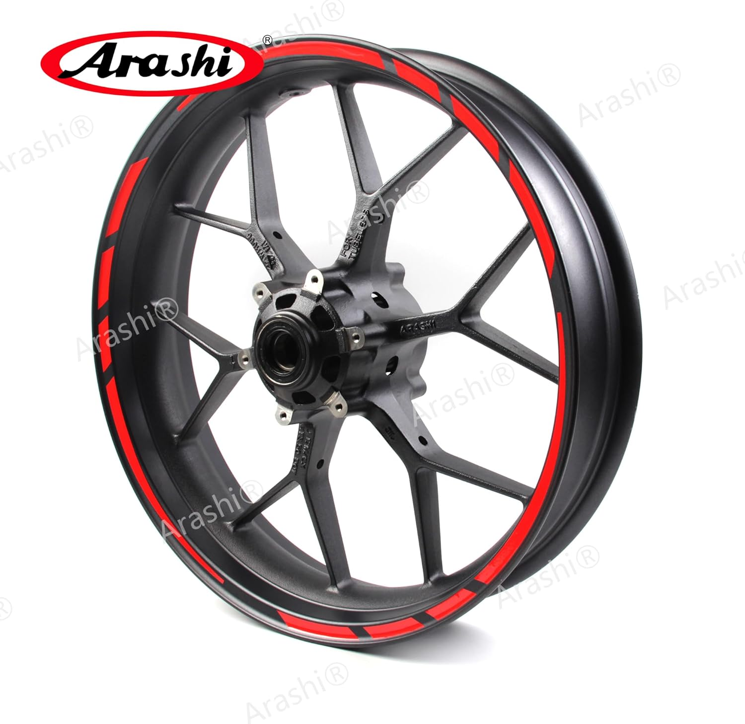 Arashi Red Wheel Rim Tapes Sticker Decal for 17" Motorcycle or Car Wheel Rims CBR1000RR CBR600RR CBR650R MT07 MT09 Daytona 675 Monster Ninja 400 250R 300 GSXR 600 750 1000 YZF R1 R6 S1000RR ZX6R ZX10R image number 3