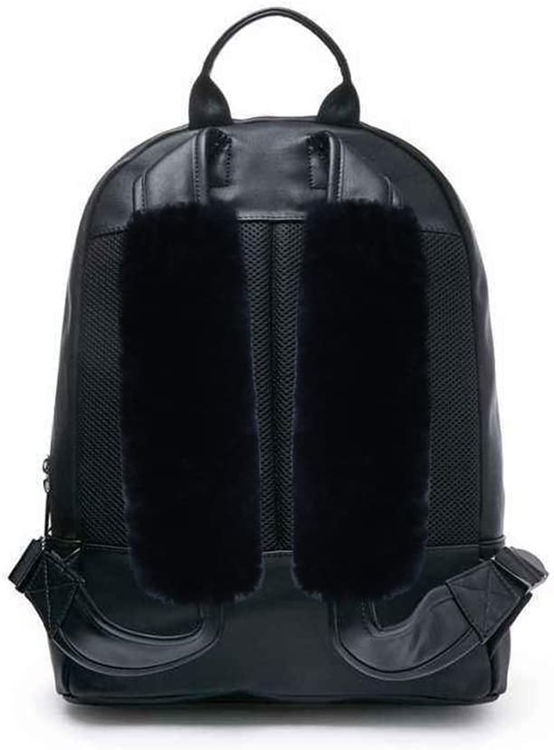 2Pack Genuine Sheepskin Seat Belt Strap Covers for Car, Truck, Backpack, Black Fuzzy Seat Belt Pads for Shoulder Soft Comfy image number 4