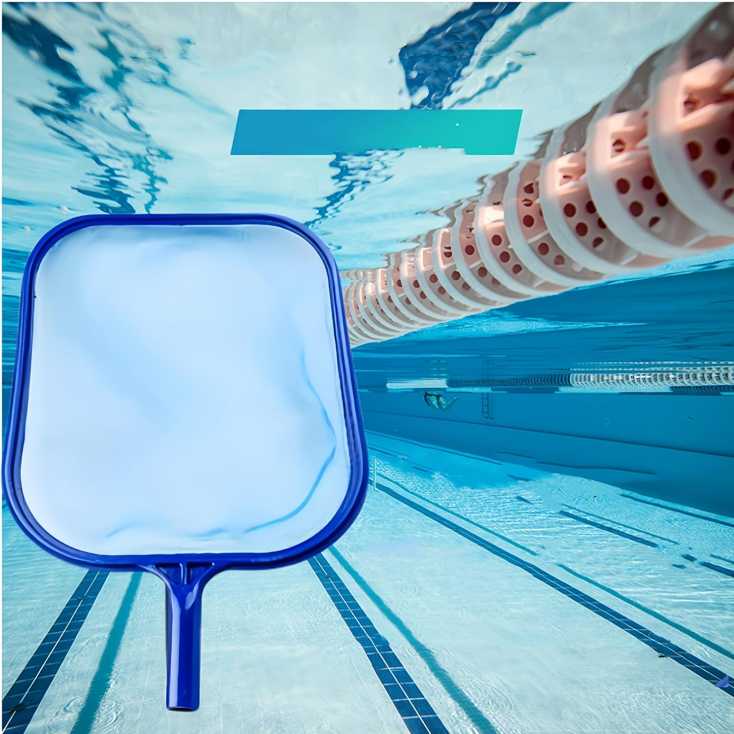 Professional Pool Skimmer Net, Heavy Duty Swimming Pool Leaf Cleaning Net with Telescopic Pole, 3 Section Pole, Adjustable Swimming Pool Cleaning Leaf Skim Net, Skimmer Mesh Rake Net for Pools image number 2