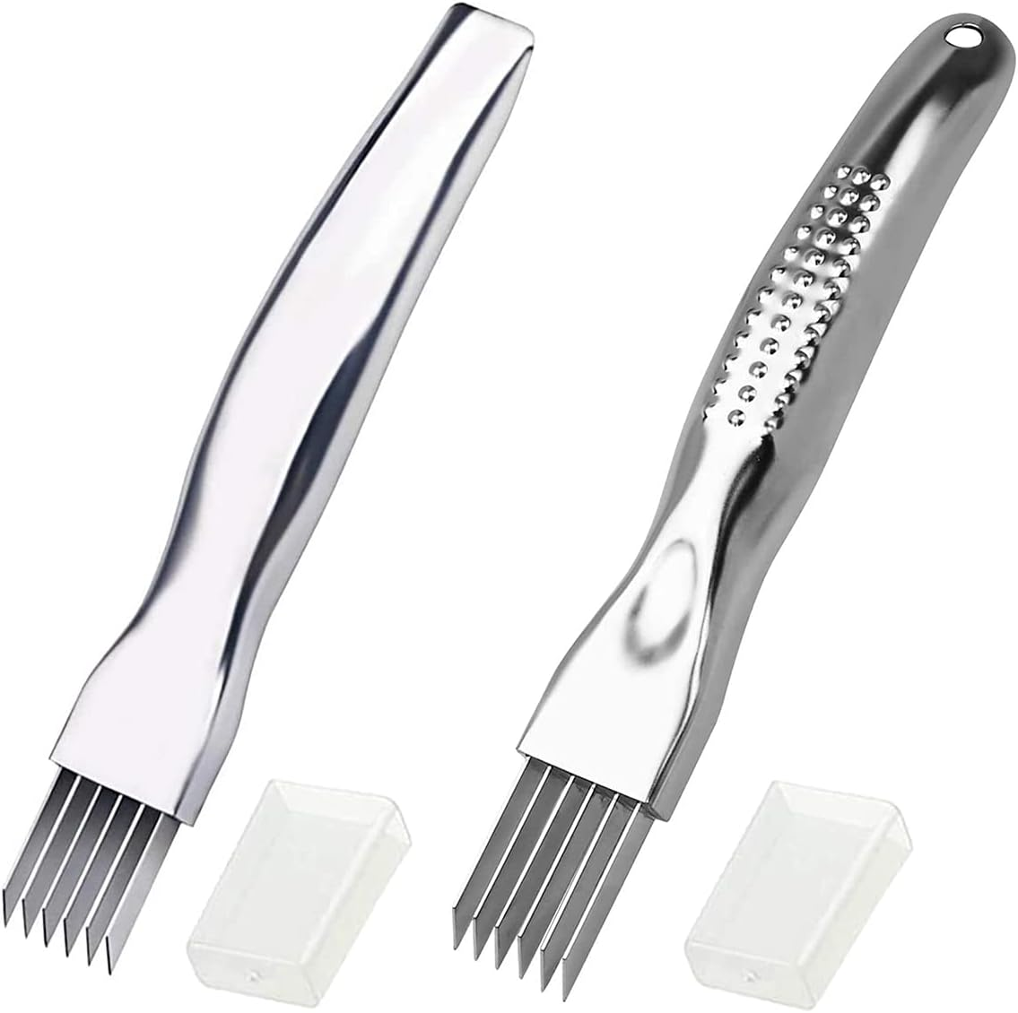 Kitchen Shred Silk the Knife, Stainless Steel Chopped Green Onion Knife, Curved Handle Design, Food Speedy Chopper Green Onion Cutter Kitchen Tool (2Pcs) image number 2