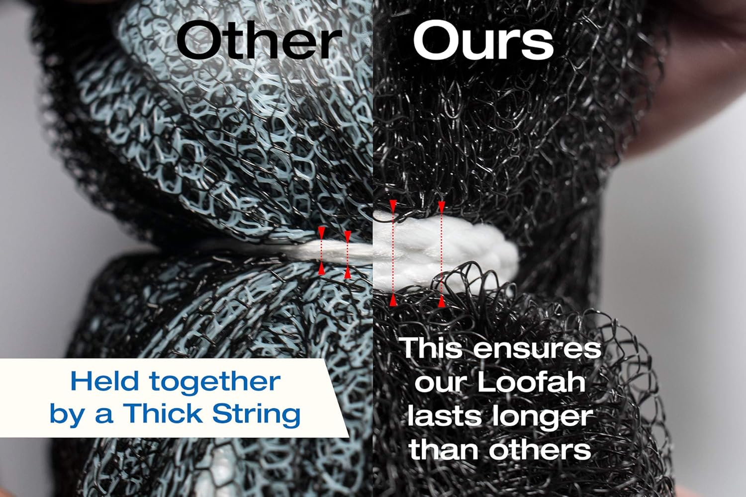 Tilcare XXL 90G Charcoal Shower Loofah 3 Pack by - Perfect Bath Sponge for Exfoliating for Men & Women - Body Scrubber Brush for Cleansing and Smooth Skin - Scrubbies That Remove Excess Oil and Dirt image number 1