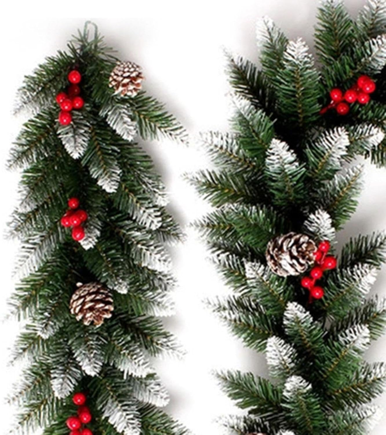 TENOL 8.86Ft Christmas Garland Decorations, Outdoor Christmas Garland for Mantle, Christmas Garland Indoor for Stairs Railing image number 1