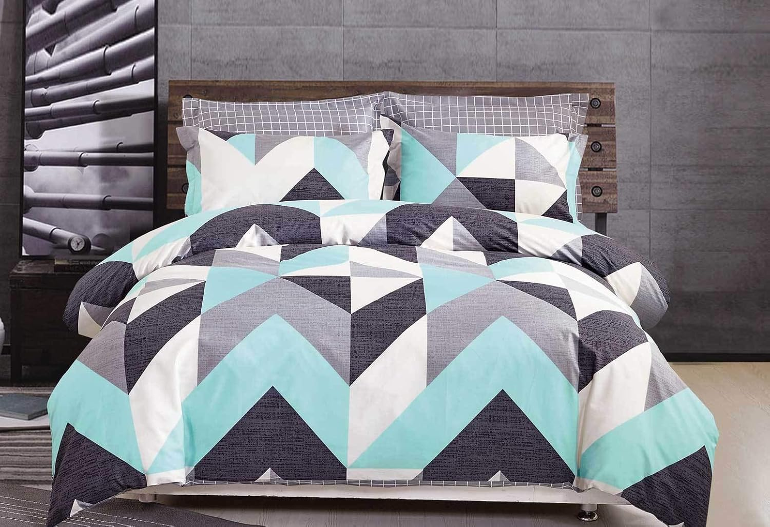Luxor Linen Dreamfields 100% Cotton Chevron Soft Doona Duvet Quilt Cover Set, Single image number 2